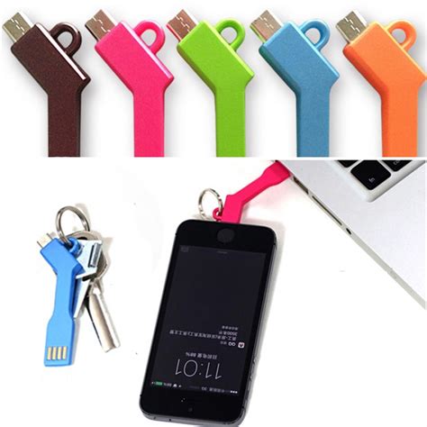 Portable Mini Travel Home Micro Usb Keychain Cable Mobile Phone Usb