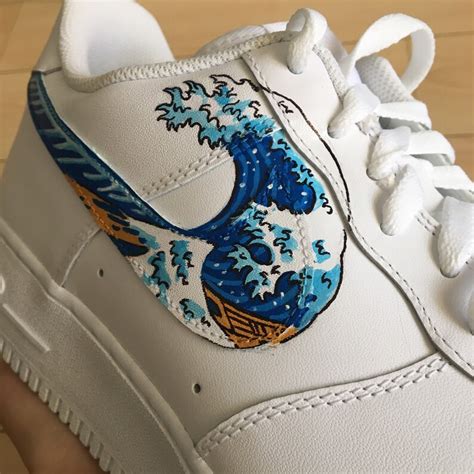 Custom Nike Air Force 1 Large Wave Of Kanagawa Hokusai Etsy