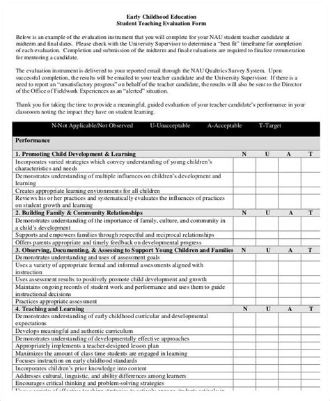 FREE 20+ Sample Teacher Evaluation Forms in PDF | MS Word