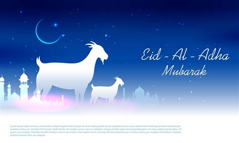 Illustration Of Sheep Wishing Eid Ul Adha Happy Bakra Id Holy Festival