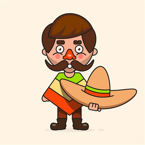 Mexican Cartoon Man Ready For Your Design Greeting Card Banner