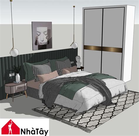 4716 Bed Sketchup Model Free Download