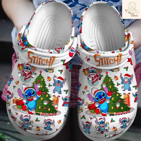 Christmas Stitch Cute Disney Cartoon Comfy Clogs Love Design Crocshub
