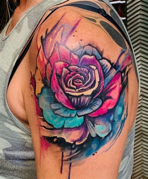 Watercolor Rose Tattoo Get An Inkget An Ink Watercolor Rose Tattoos
