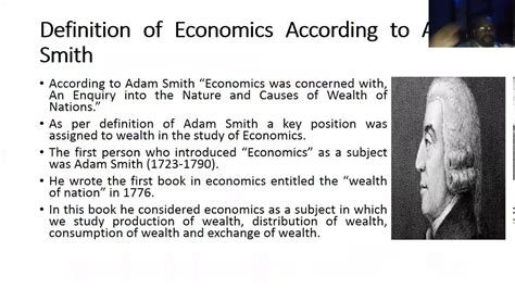 Adam Smith Definition Of Economics YouTube