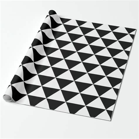 Black And White Triangle Pattern Wrapping Paper Zazzle