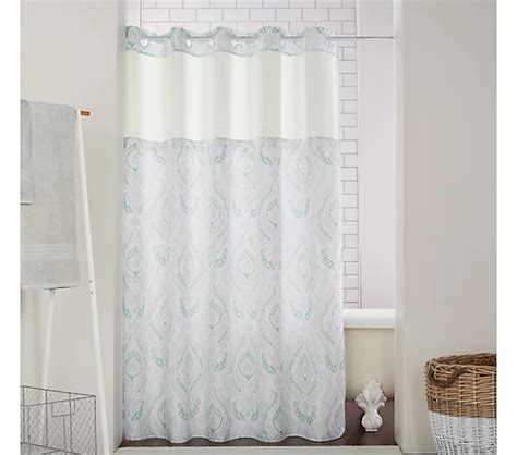 Hookless French Damask Shower Curtain With Built In Liner
