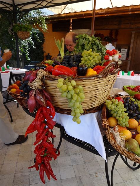 Beautiful Collection Of Italian Fruits And Vegetables Table