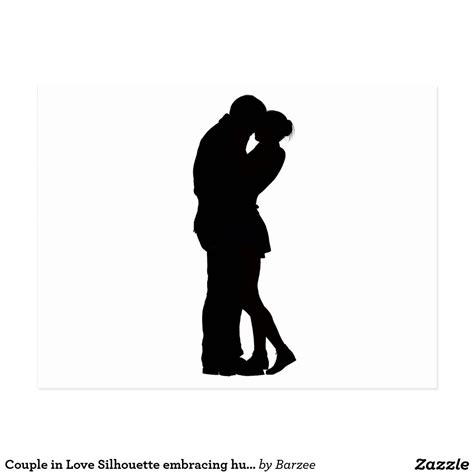 Couple In Love Silhouette Embracing Hug Intimacy Postcard Zazzle