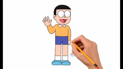How To Draw Nobita Step By Step Easy For Kids Coloring Book Page And