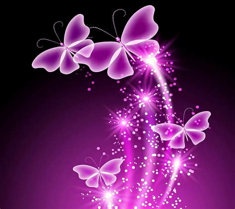 Hd Wallpaper Purple Butterflies Wallpaper Butterfly Abstract Glow Neon Wallpaper Flare