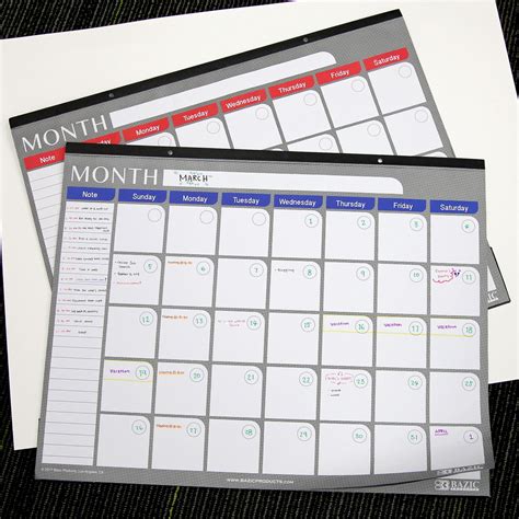 Bazic 17 X 22 Undated 12 Month Desk Pad Calendar Bazic Products