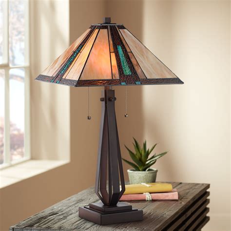 Franklin Iron Works Mission Rustic Table Lamp 25 High Bronze Tiffany