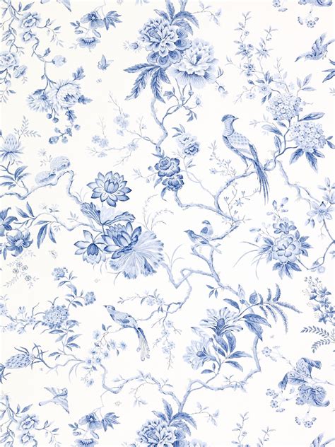 Sanderson Wallpaper Pillemont Dpempi101 China Blue In 2020 Vintage