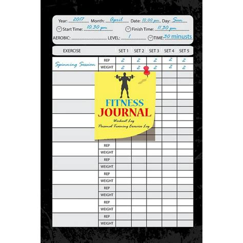 Fitness Journal Workout Log Personal Training Exercise Log Weight