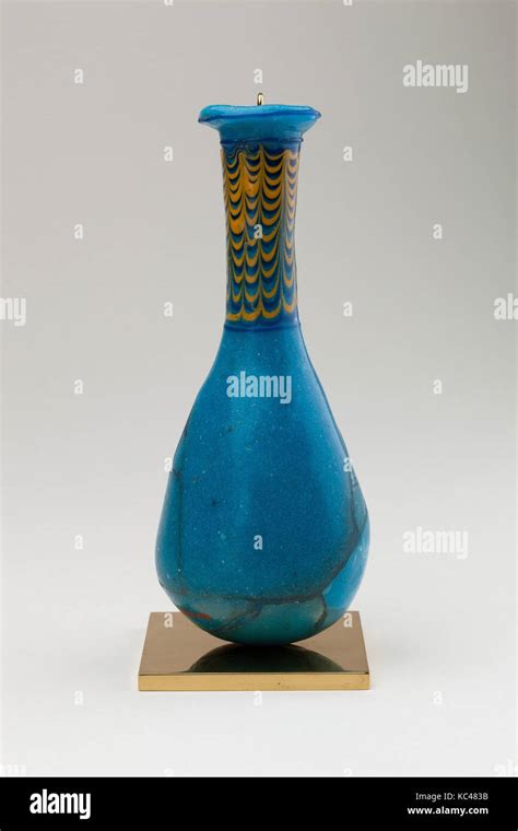 Bottle New Kingdom Ramesside Dynasty 19 20 Ca 1295 1070 B C From Egypt Glass H 18 5 Cm
