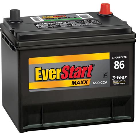 Everstart Maxx Lead Acid Automotive Battery Group Size 86 12 Volt650