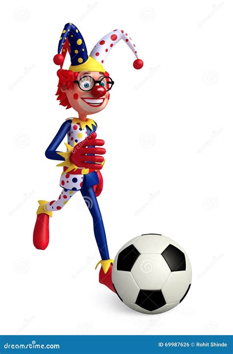 Happy Clown With Football Stock Illustration Illustration Of Birthday