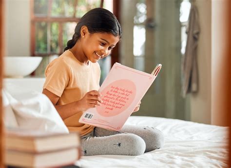Premium Photo Child Or Girl Reading For Home Learning Story And