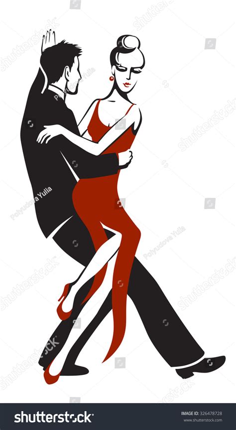 Dancing Couple Performing A Sensual Dance Tango Royalty Free Stock Vector 326478728