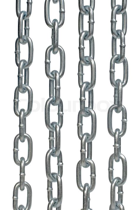 Four Steel Chains Isolated On A White Background Stock Image Colourbox