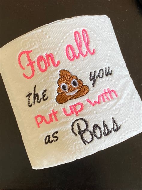 Boss Gift Embroidered Toilet Paper Gag Gift Party Etsy