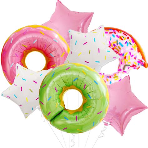 Buy Big Pack Of 7 Donut Balloon Decorations Set 28 Inch Sprinkles