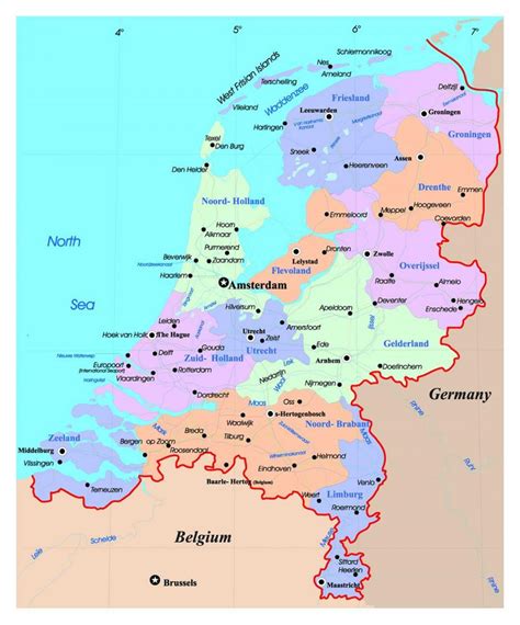 Zemljevid Holland Holland Na Zemljevidu Zahodna Evropa Evropa