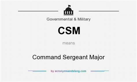 Csm Command Sergeant Major In Governmental And Military By