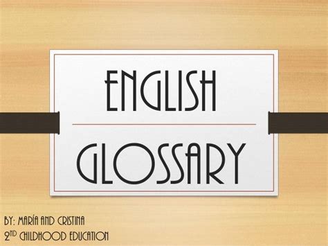 English Glossary