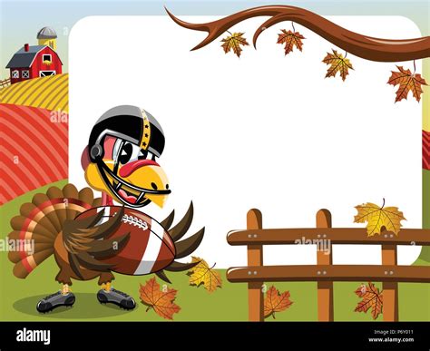 Thanksgiving Day Horizontal Frame Featuring Turkey Playing American