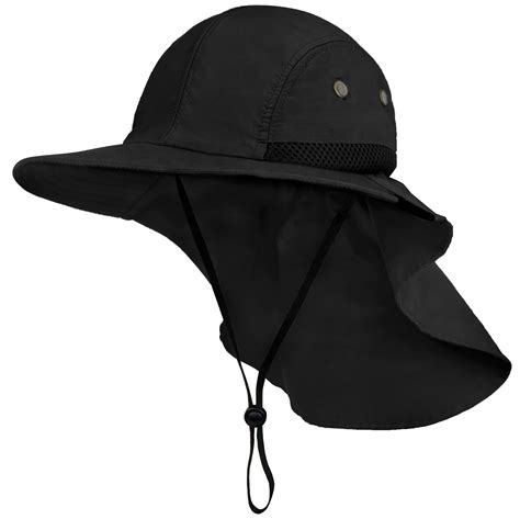 Men Women Boonie Hat With Neck Flap Fishing Hiking Outdoor Uv