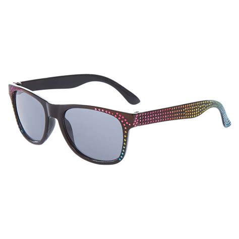 Claire S Club Rainbow Gem Sunglasses Black Claire S Us