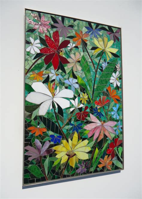 Mosaic Wall Art 2 Piece Floral Mosaic Stained Glass Wall Decor Indoor