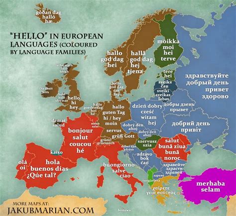 ‘hello In European Languages Map Language Map Language Families