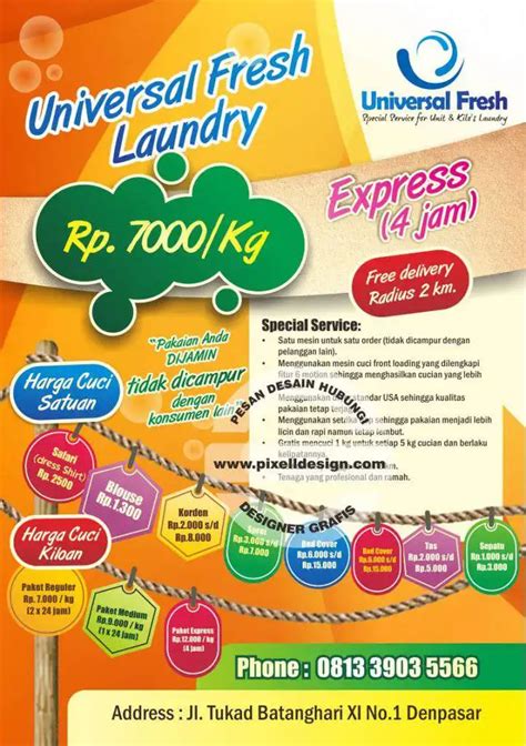 Contoh Brosur Flyer Iklan Jasa Laundry Menarik