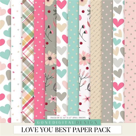 Love Digital Love Paper Love Patterns Valentine Art Love Scrapbook Love