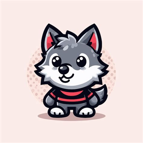 Premium Vector Cute A Wolf Mascots Cartoon Vector Illustrations