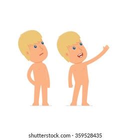 Active Character Naked Man Making Presentation Vector C S N Mi N Ph B N Quy N