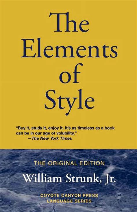 Coyote Canyon Press Language The Elements Of Style Paperback