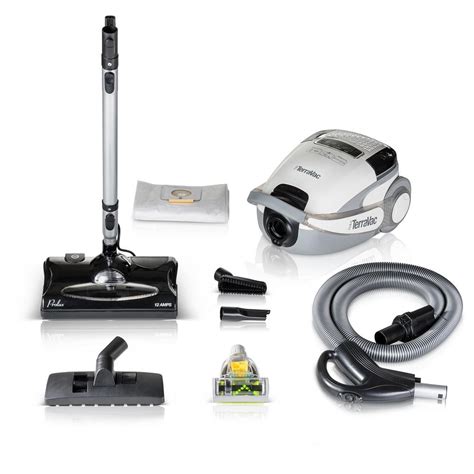 prolux white terravac 5 speed quiet canister vacuum cleaner with sealed hepa filter prolux terra