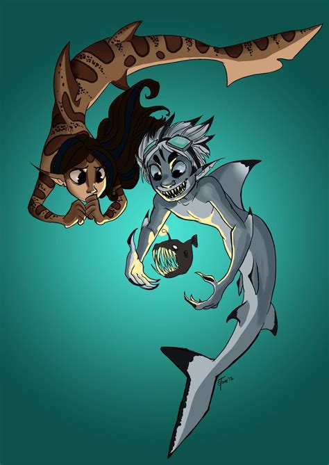 Shark People By Harpymarx On Deviantart Mermaid Art Mermaid Drawings