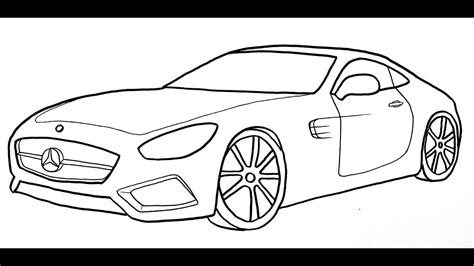 How To Draw A Mercedes Benz Car How To Draw A Car Easy Youtube