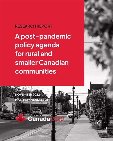 A Post Pandemic Policy Agenda For Rural And Smaller Canadian