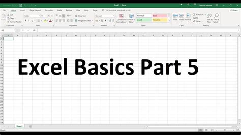 Learn Excel Part 5 Microsoft Excel Basics Youtube