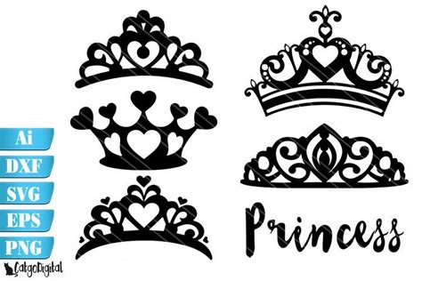 Princess Crowns Silhouette SVG Crowns 476600 Illustrations Design