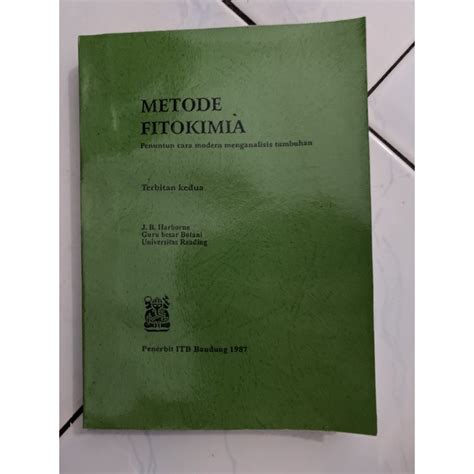 Jual Buku Metode Fitokimia J B Harborne Shopee Indonesia