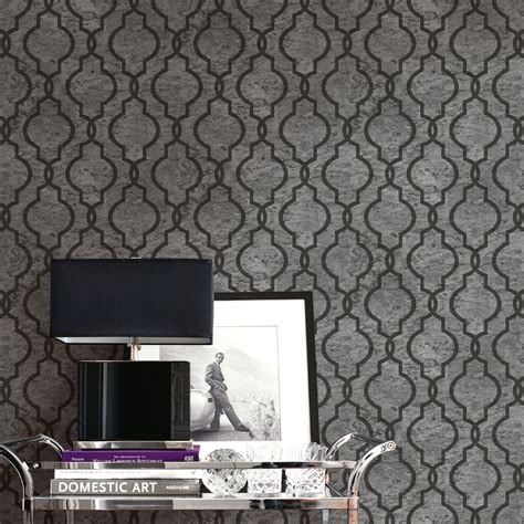 Geometric Wallpaper With Glitter And Metallic Modern And Contemporary