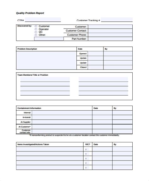 Free 6 Sample Problem Report Templates In Pdf