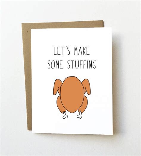Naughty Thanksgiving Card Funny Turkey Stuffing Card Adult Etsy